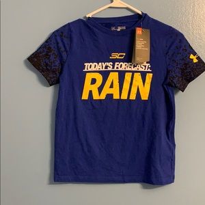 Under Armour blue curry t shirt youth small NWT